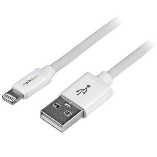 StarTech.com StarTech.com 2m (6ft) Long White Apple® 8-pin Lightning Connector to USB Cable for iPhone / iPod / iPad - Charge and Sync Cable 1