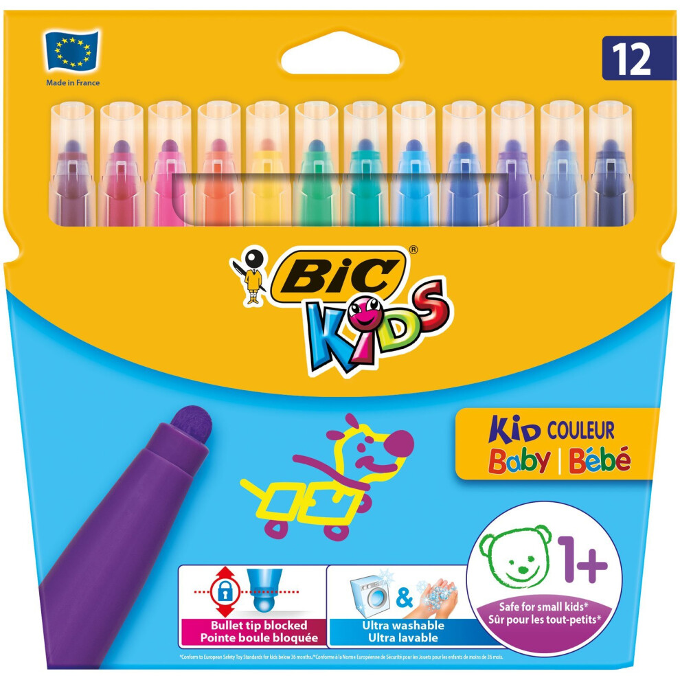 BIC Kids Kid Couleur Baby Colouring Pens 12 Pack