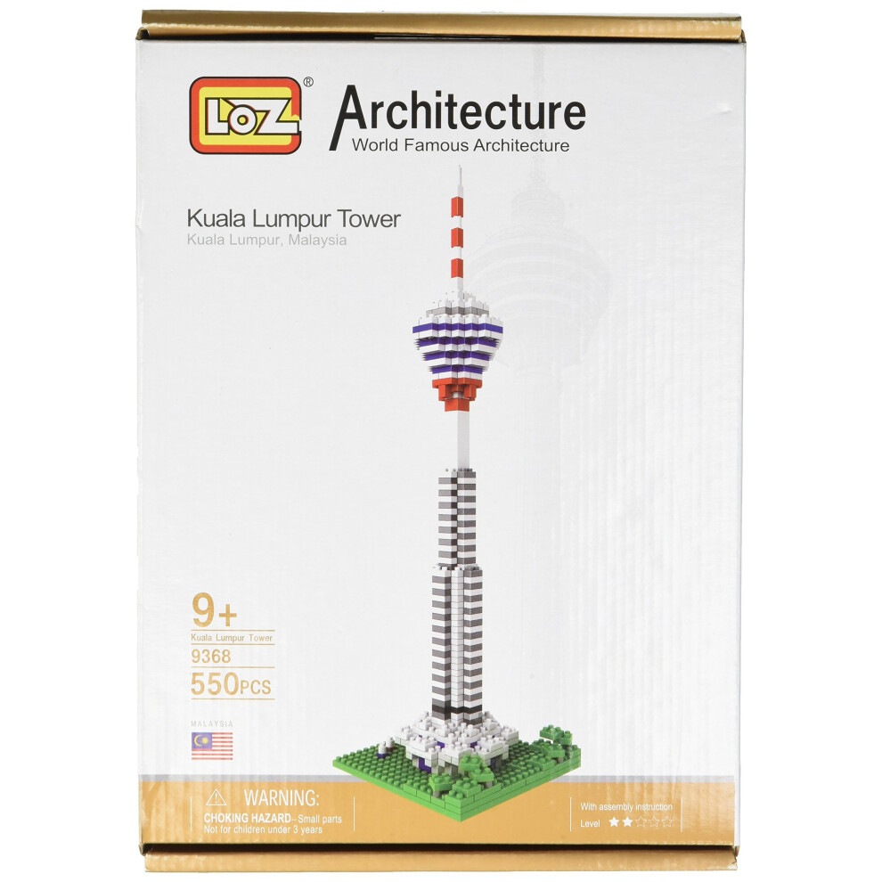 Loz-Blocks Loz Micro Blocks, Kuala Lumpur Tower Model, Small Building Block Set, Nanoblock Compatible (550 Pcs), Makes A Great Stocking Stuffer