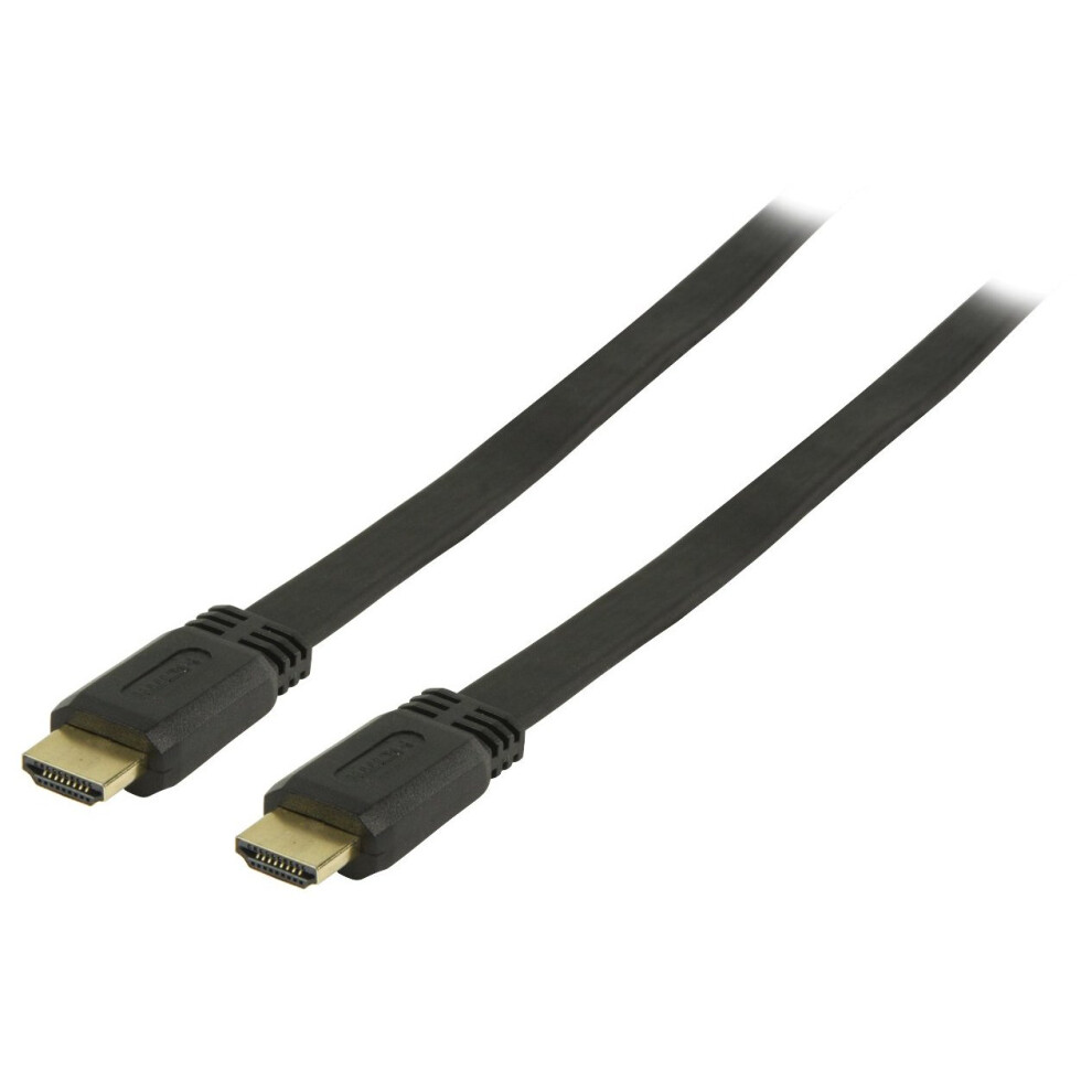 Valueline Nedis 1M Flat Hdmi To Hdmi Connector High Speed Cable With Ethernet - Black 5412810181513