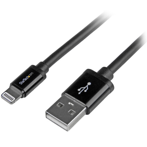 StarTech.com StarTech.com 2m (6ft) Long Black Apple® 8-pin Lightning Connector to USB Cable for iPhone / iPod / iPad - Charge and Sync Cable 1