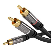 KabelDirekt 2m RCA Audio Video Cable/Cord (Subwoofer Cable, 1 RCA to 2 RCA, Subwoofers, AV Receivers, Hi-Fi, Digital & Analogue, Double Shielded)...