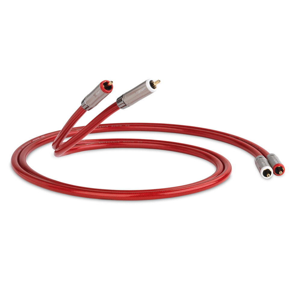 QED QE2453 Audio 40 Stereo Phono RCA Cable - Red 1m