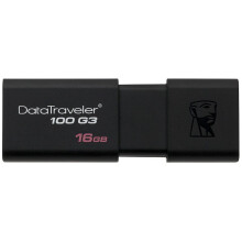 Kingston DT100G3/16GB DataTraveler 100 G3 USB 3.0 Flash Drive, 16 GB, Black