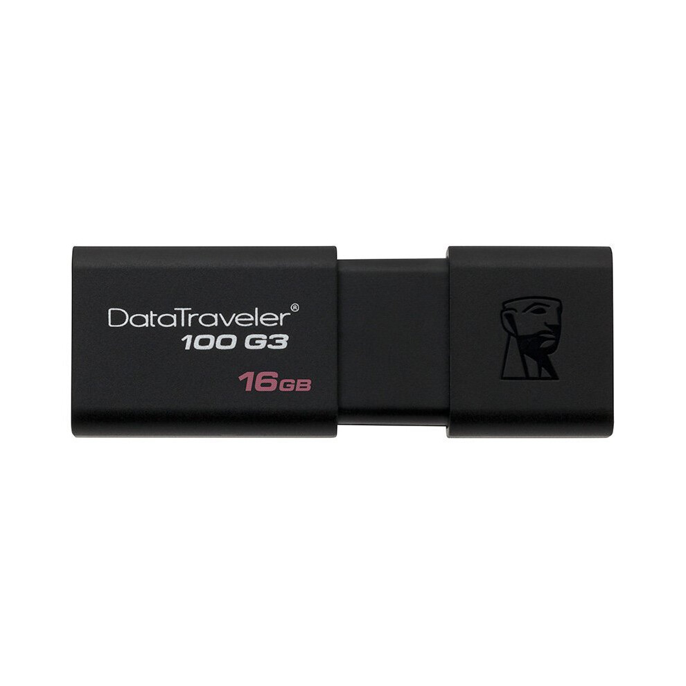 Kingston DT100G3/16GB DataTraveler 100 G3, USB 3.0, 3.1 Flash Drive, 16 GB, Black