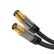 KabelDirekt 10m Coaxial Aerial/Antenna Cable (Male to Female, 75 Ohm, for TV, HDTV, radio, DVB-T2, DVB-C, DVB-S) PRO Series
