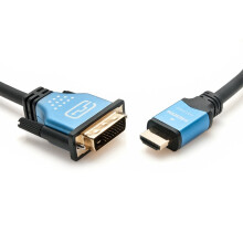 BlueRigger High Speed HDMI to DVI (0.9M/3Ft) Male to Male Bi-Directional Adapter Cable with Gold Plated Contacts - (Black, Blue)