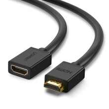 Ugreen HDMI (weiblich) auf HDMI (männlich) Verlängerungskabel, 19-polig, 1,4 V, 4K, 60 Hz, 30 AWG, 2 m - Schwarz