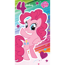 My Little Pony MP011"Happy 4th Birthday. Hope Your Day Is Bursting With Fun!" Greeting Card