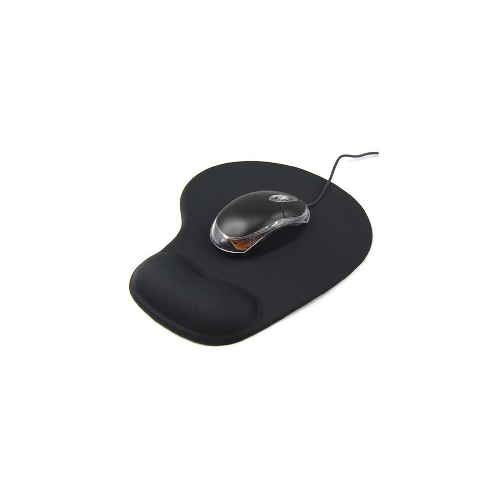 New Horrizon Black Anti-slip Comfort Mouse Pad Mat with Gel Foam Rest Wrist Support (Retail Packing)