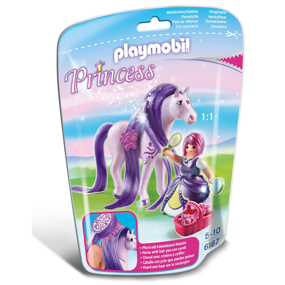 Playmobil 6167 Collectable Princess Viola with Horse for Grooming and Dressing their Mane