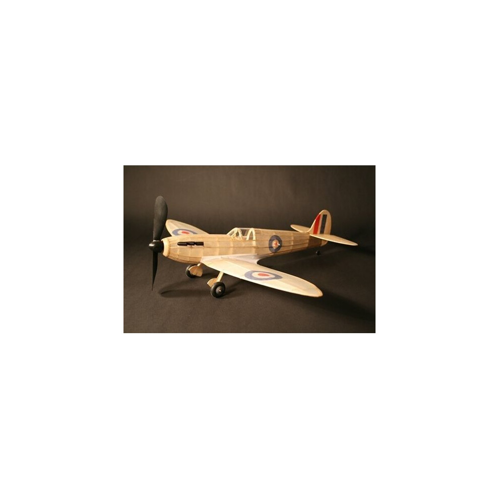 Spitfire complete vintage model rubber-powered balsa wood aircraft kit that really flies!