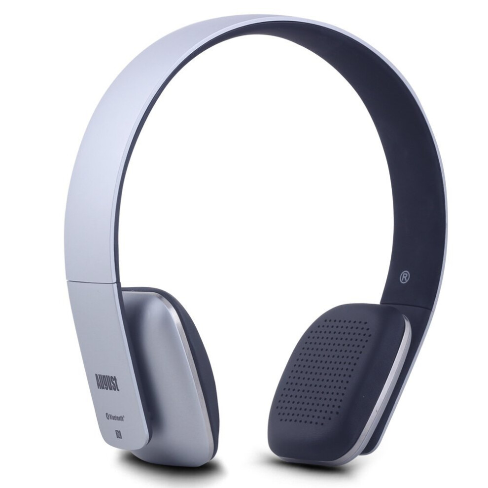 August Ep636 Bluetooth Headphones - On Ear Wireless Headset With Mic & Bluetooth V4.1 Silver 5053047003300