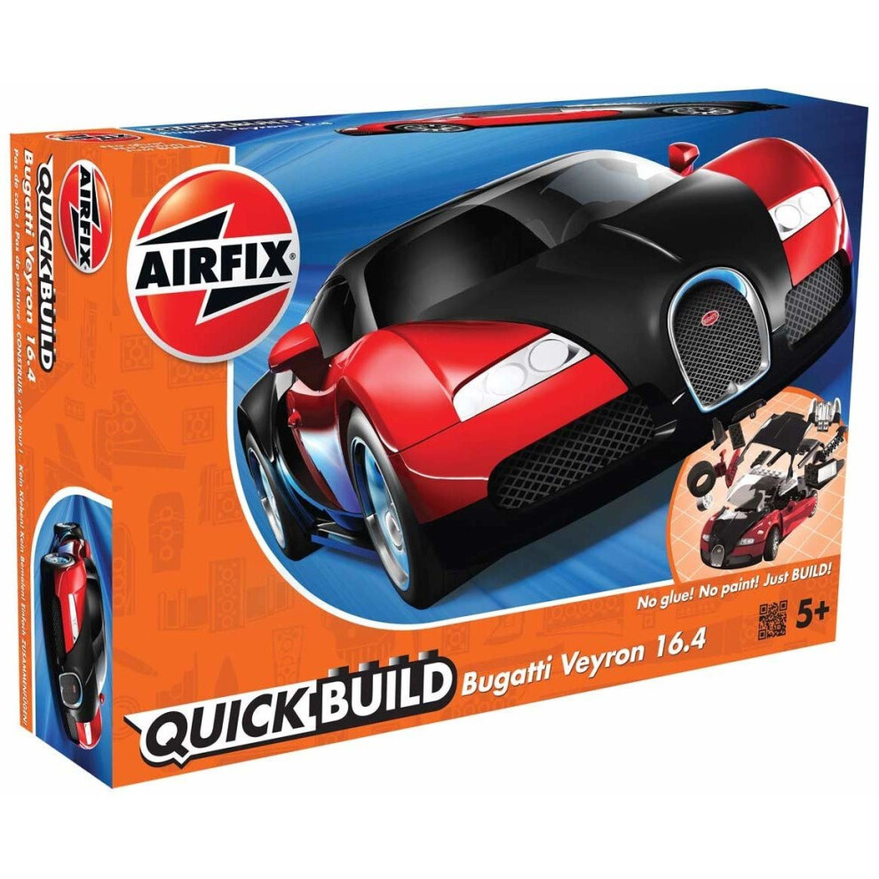 Airfix J6020 Quick Build Bugatti Veyron Model, Black/Red