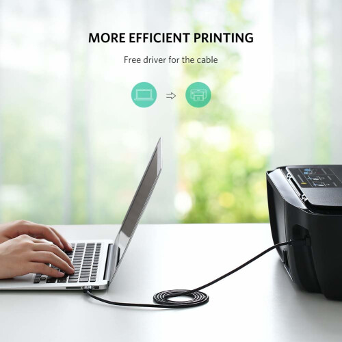 Ugreen USB-A-auf-USB-B-Druckerkabel 3 m - Schwarz 2