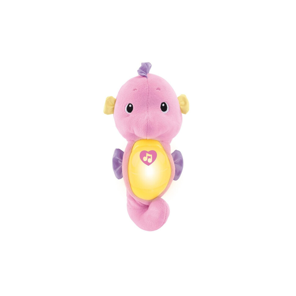 Fisher-Price Soothe and Glow Seahorse, New-born Soft Toy with Calming Music, Lights, Sounds and White Noise, Suitable from Birth