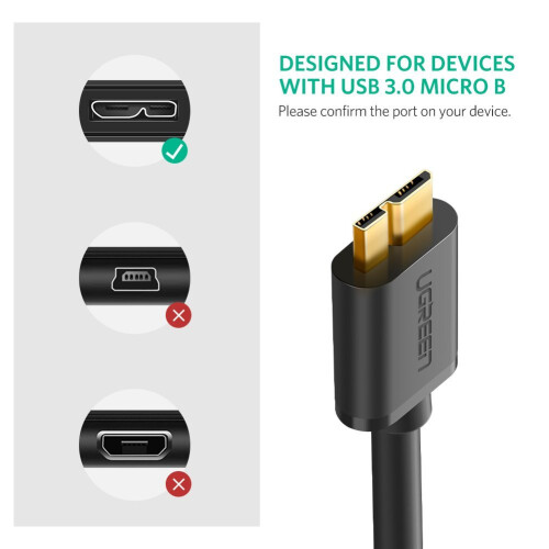 Ugreen 10840 Cable USB 3.0 A Male to USB 3.0 Micro B Cable 1