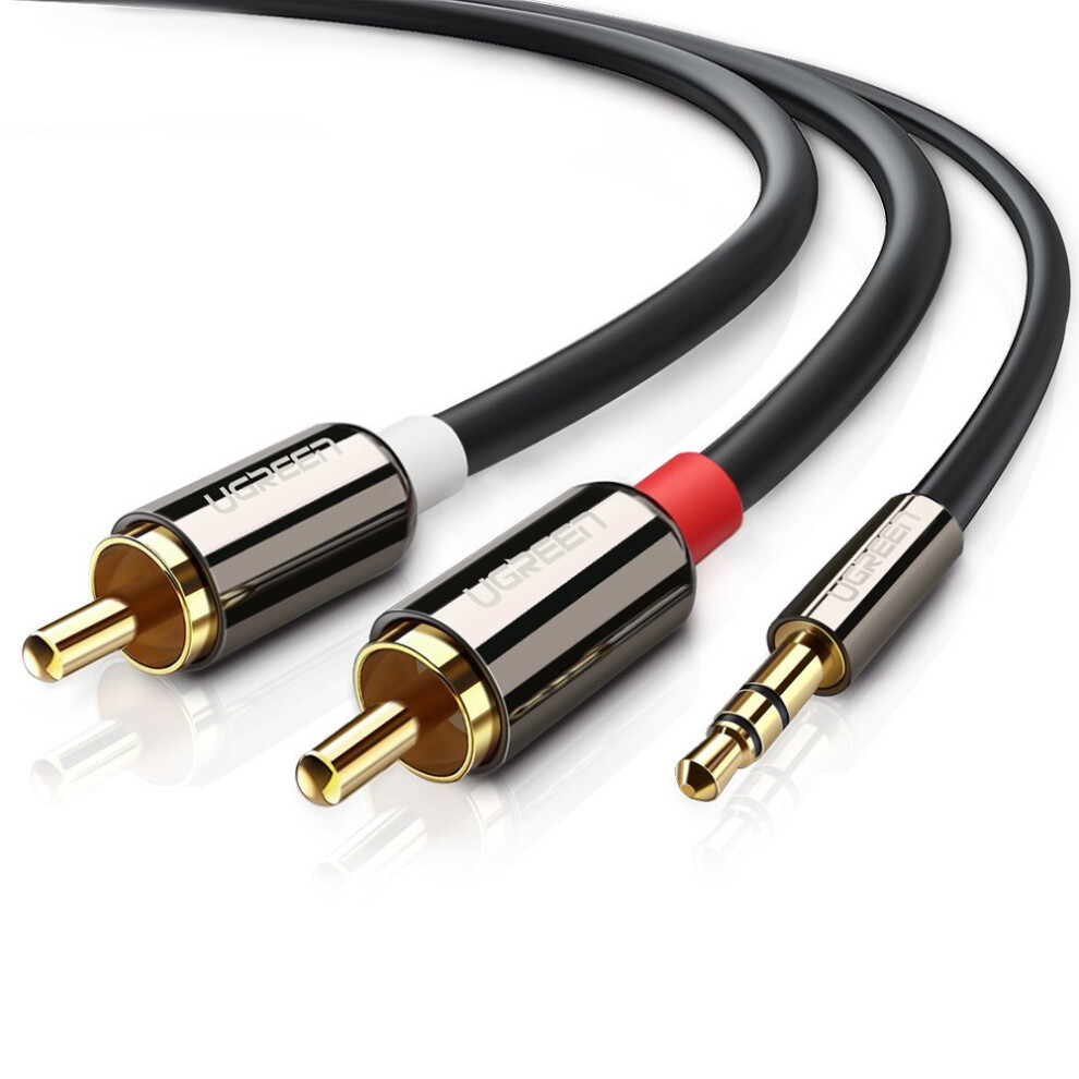 UGREEN RCA Audio Cable, 3.5mm Stereo Jack to 2 RCA Phono Y Audio Splitter Cable 5m for Surround Sound,Dolby Digital, DTS,DJ Controller, Speaker...