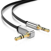 UGREEN Flat Aux Cable, 3.5mm Stereo Audio Jack to Jack Right Angle 1M Cable for Echo Dot, Beats Headphone,Samsung S8, Iphone,Home Car...