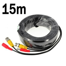 BW 15M/49.2 Feet BNC Video Power Cable For CCTV Camera DVR Security System (15M) - Cable type: 0.2mm², Cable OD: 4.0mm