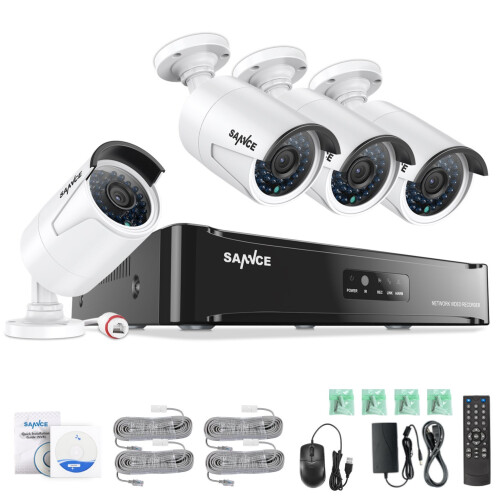 Night Vision Sannce 4ch 1080p SANNCE 4CH 1080P SPoE NVR HD CCTV