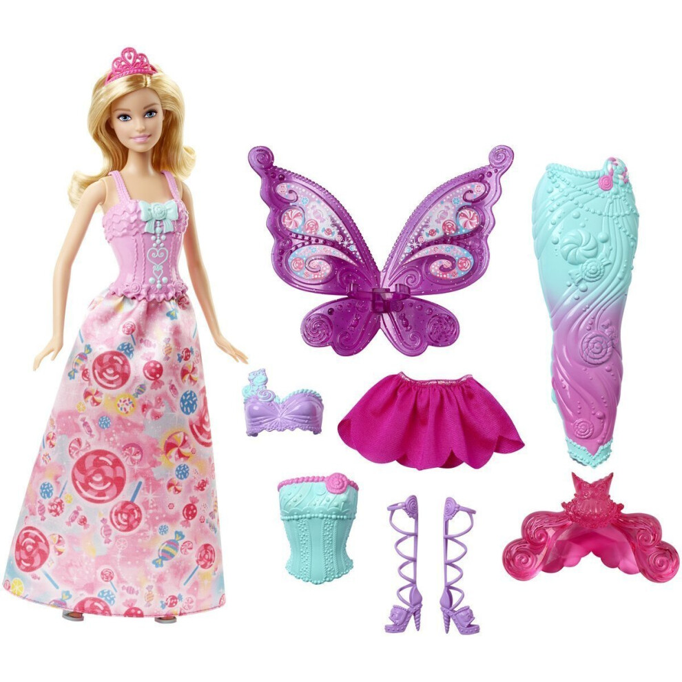 Barbie DHC39 Fairytale Dress Up, A princess, Mermaid And Fairy