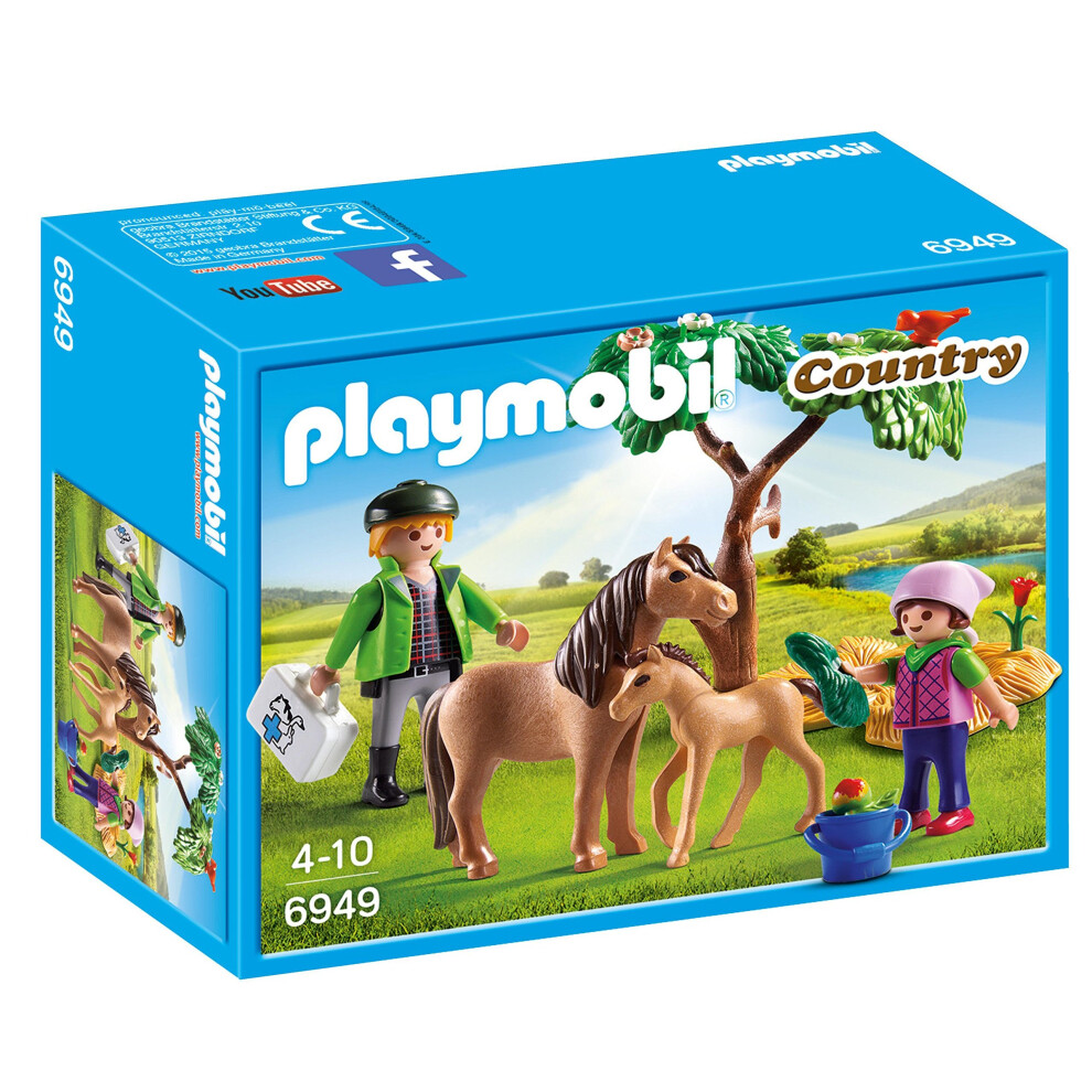Playmobil 6949 Country Vet With Pony And Foal