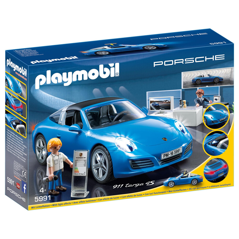 Playmobil 5991 Porsche 911 Targa 4S With Lights And Showroom