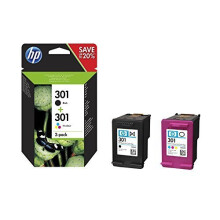 HP N9J72AE 301 Original Ink Cartridge, Black and Tri-Colour, Pack of 2