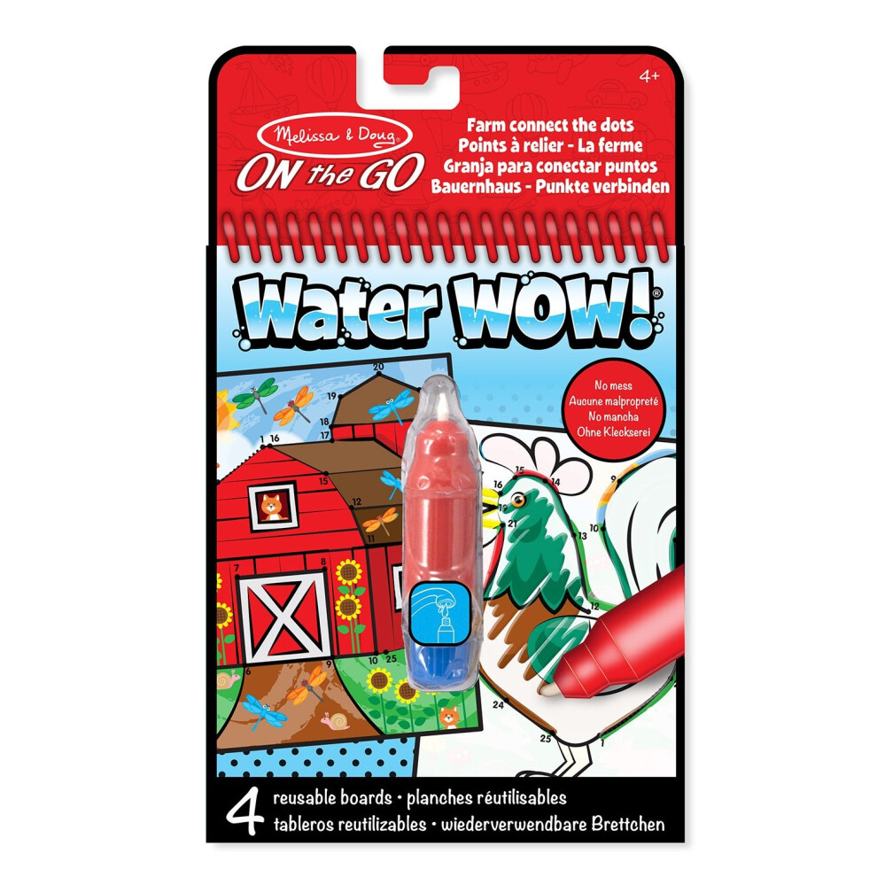 Melissa & Doug On the Go Water Wow! Reusable Water-Reveal Activity Pad - Connect the Dots Farm