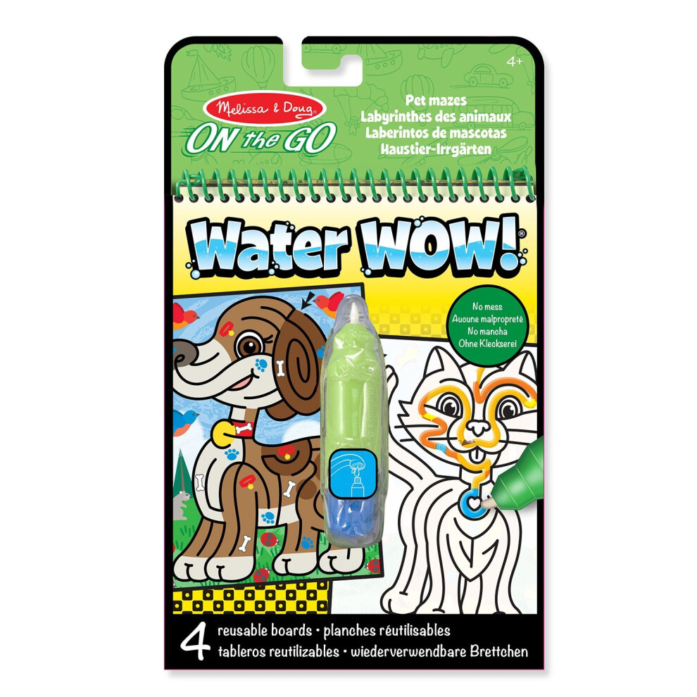 Melissa & Doug 19484 On the Go Water Wow! Water-Reveal Pet Mazes Activity Pad, Multi-Colour