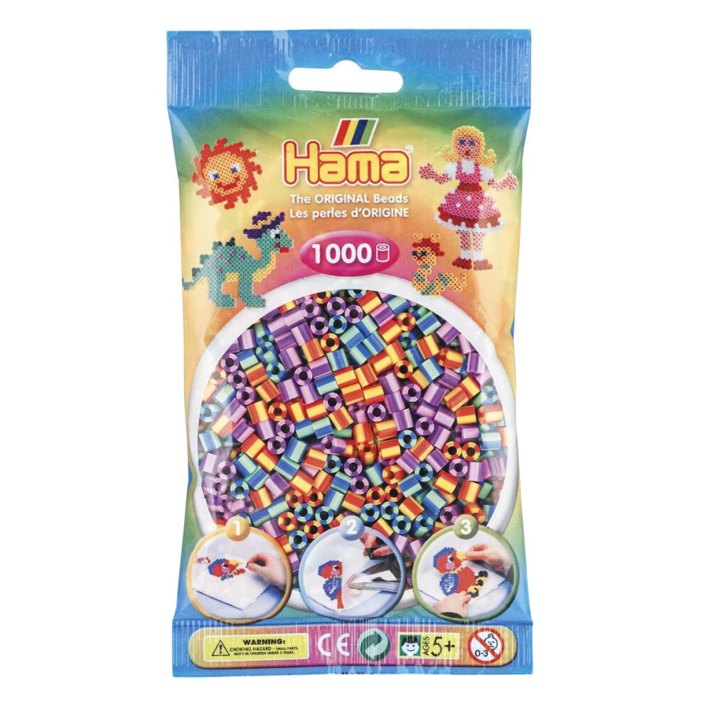 Hama Striped Beads (1000-Piece, Multi-Colour)