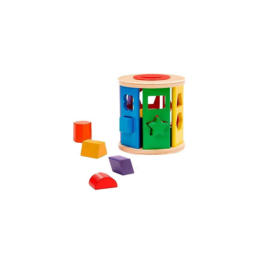 Melissa & Doug Match and Roll Shape Sorter - Classic Wooden Toy