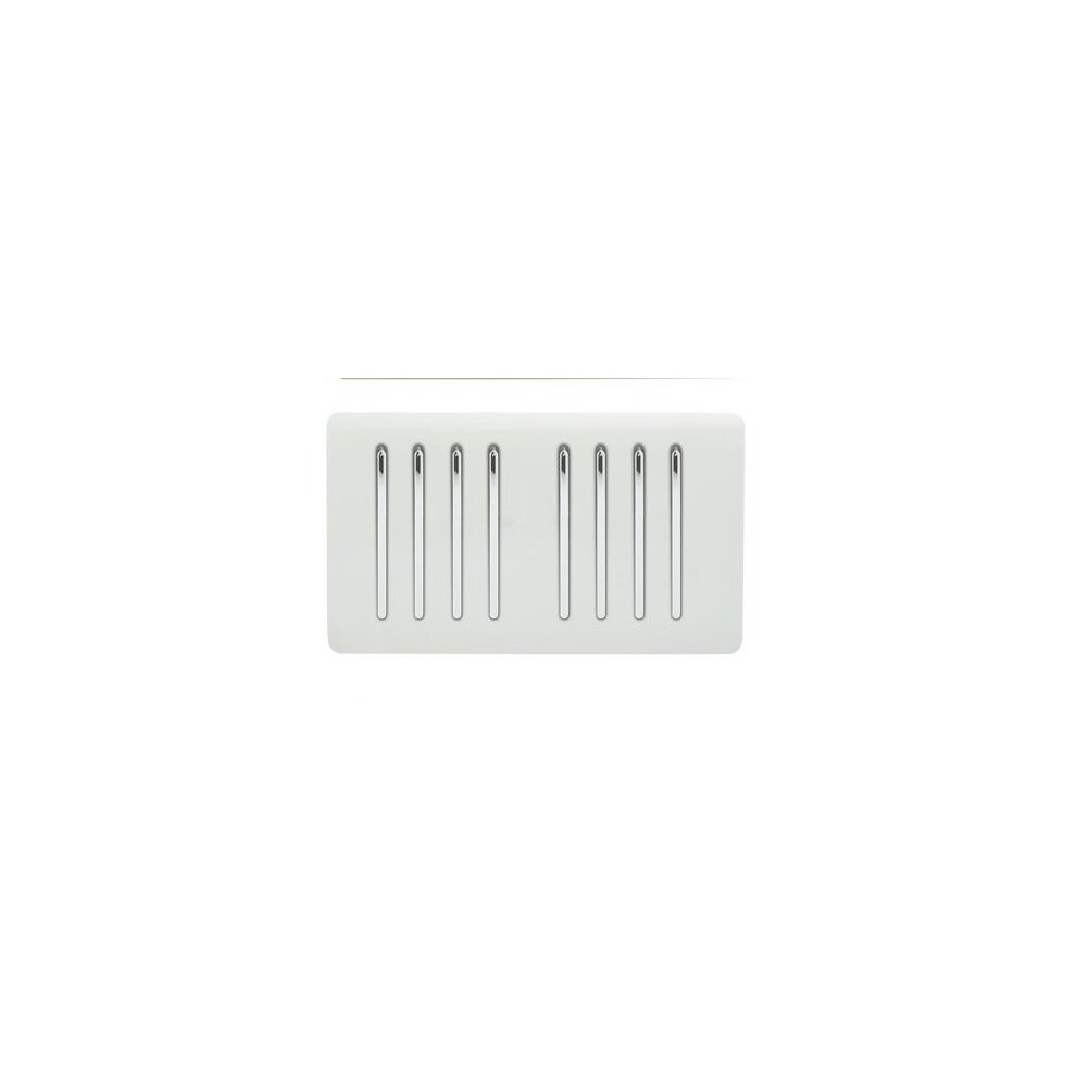Trendi Artistic Modern Glossy 8 Gang 2 Way Rocker Black Double Plate Tactile Light Switch in White