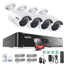 [Updated 1920*1080p] Sannce 4CH 1080P sPoE NVR HD Video CCTV System Kit w/ 4 1080P 2.0 Megapixels Indoor/ Outdoor Night Vision Security Camera+ 1TB...