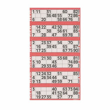 Jumbo Bingo Ticket Singles, 6 to View Pad, Red