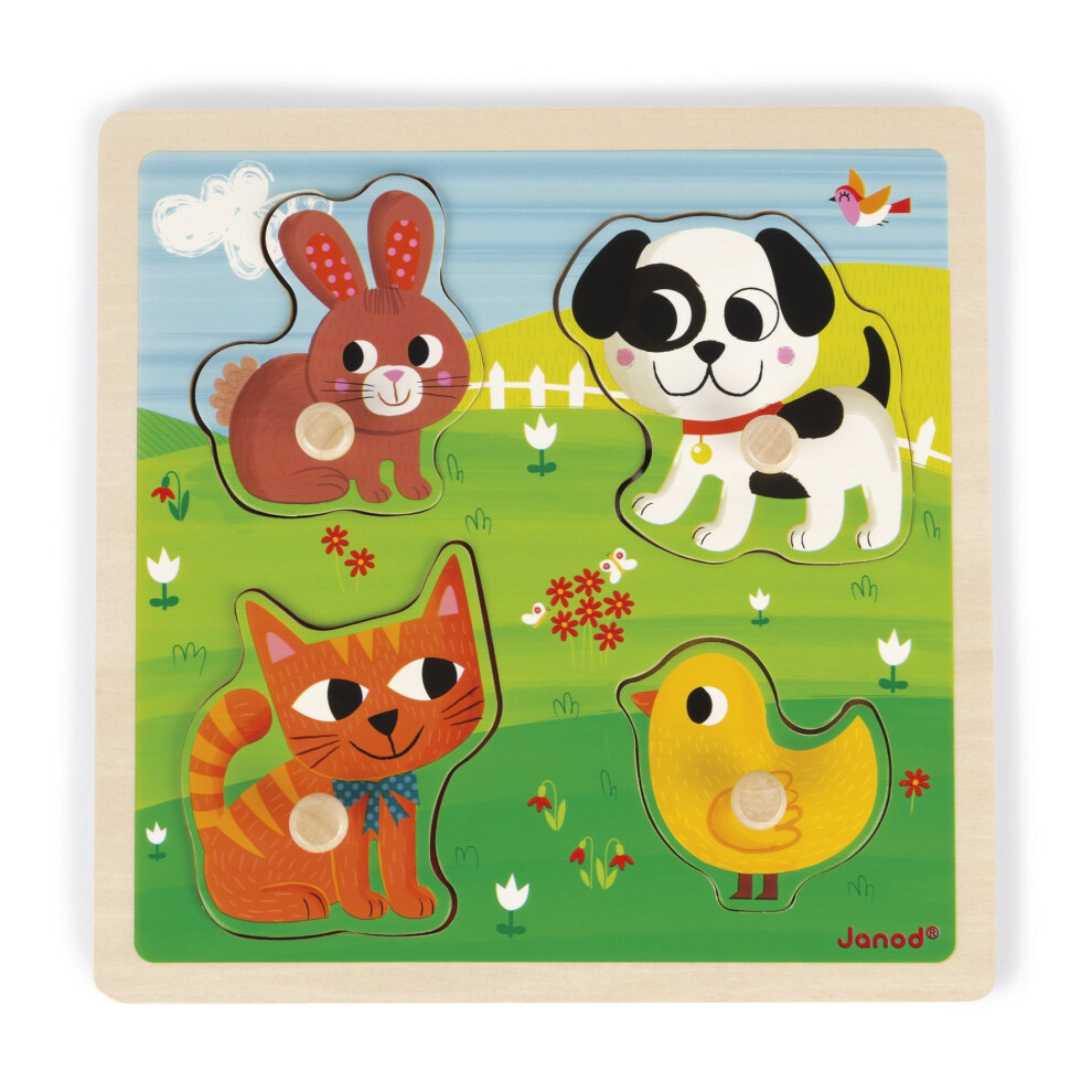 Janod Jura Toys J07080 Tactile My First Animals Puzzle