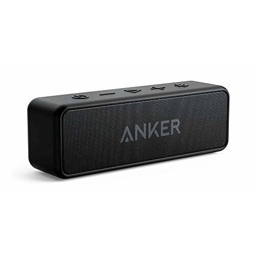 Anker Anker SoundCore 2 Bluetooth Speaker with Better Bass, 24-Hour Playtime, 66ft Bluetooth Range, IPX5 Water Resistance & Built-in Mic — Dual-Driver...