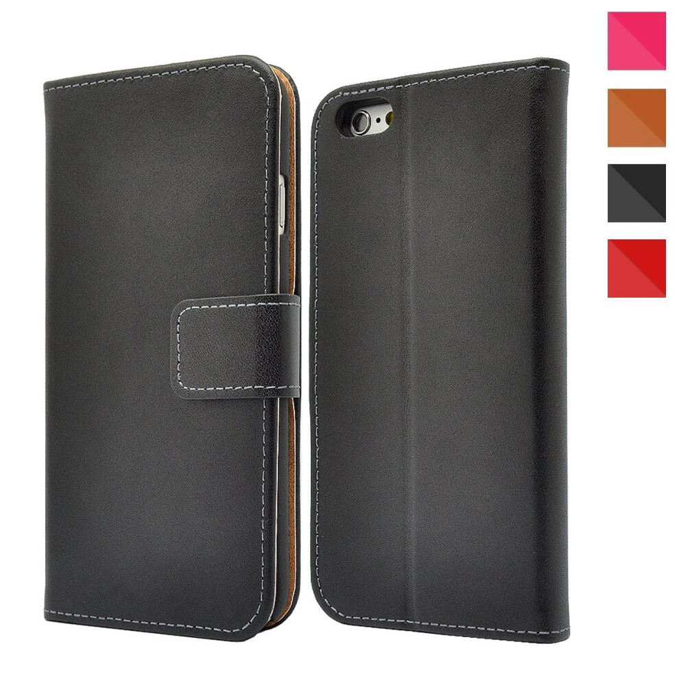 apple-iphone-genuine-leather-case--premium-leather-wallet-case-with--kickstand---card-slots---magnetic-closure--flip-notebook-cover-case-for