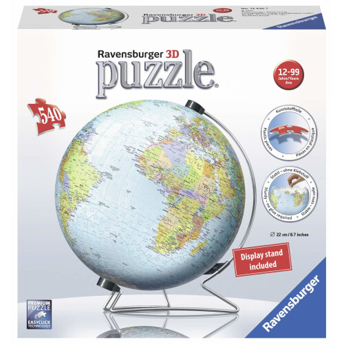 Ravensburger Ravensburger The World on V-Stand Globe 540 pc 3D Jigsaw Puzzle