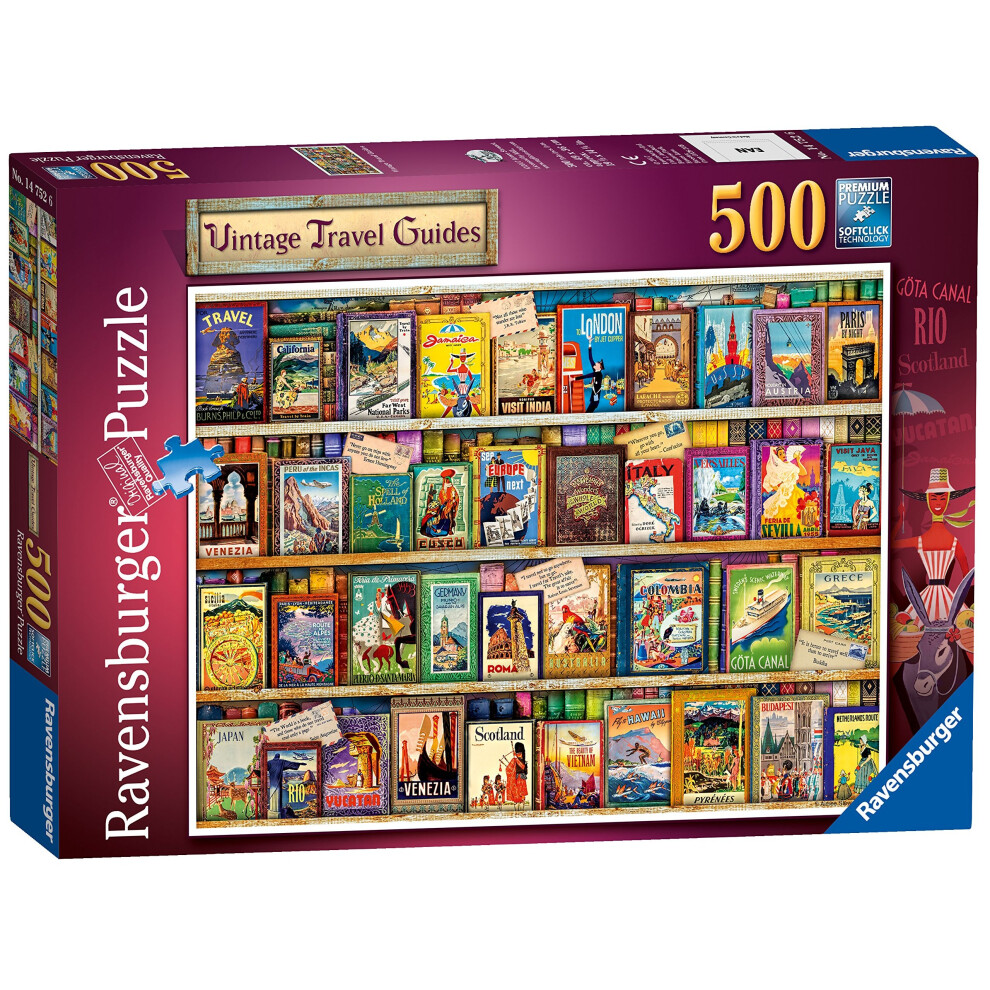 Ravensburger Vintage Travel Guides 500pc Jigsaw Puzzle