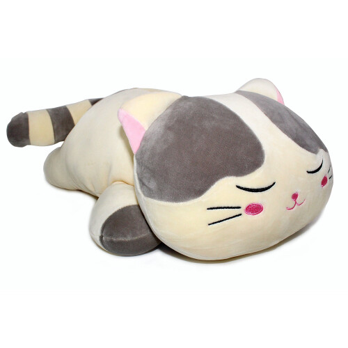 Vintoys Sleeping Cat Hugging Pillow Stuffed Animals Plush Soft Toy Grey 23.5 on OnBuy