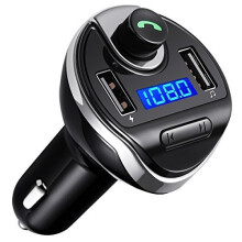 Criacr Bluetooth FM Transmitter, Wireless In-Car FM Transmitter, Universal Car Charger with Dual USB Charging Ports, Hands-free Talking Car Kit,...