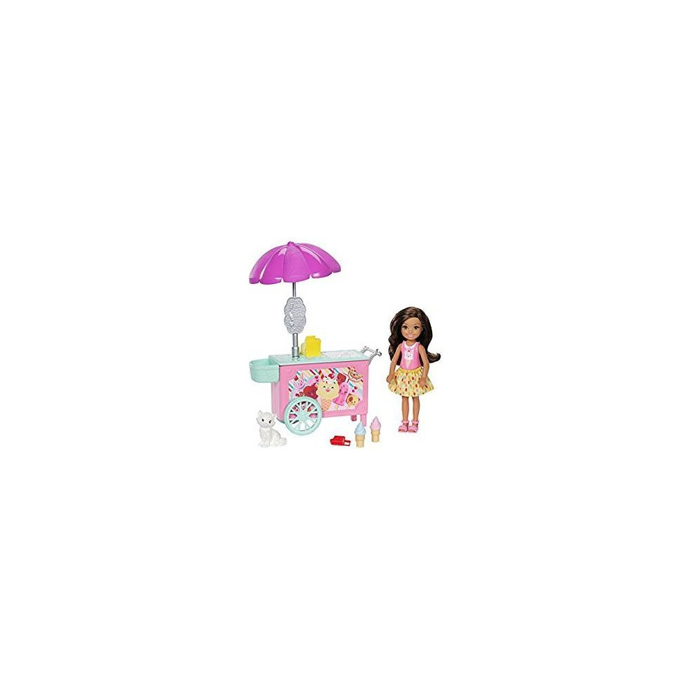 Barbie FDB32 Club Chelsea Ice Cream Cart Doll and Playset