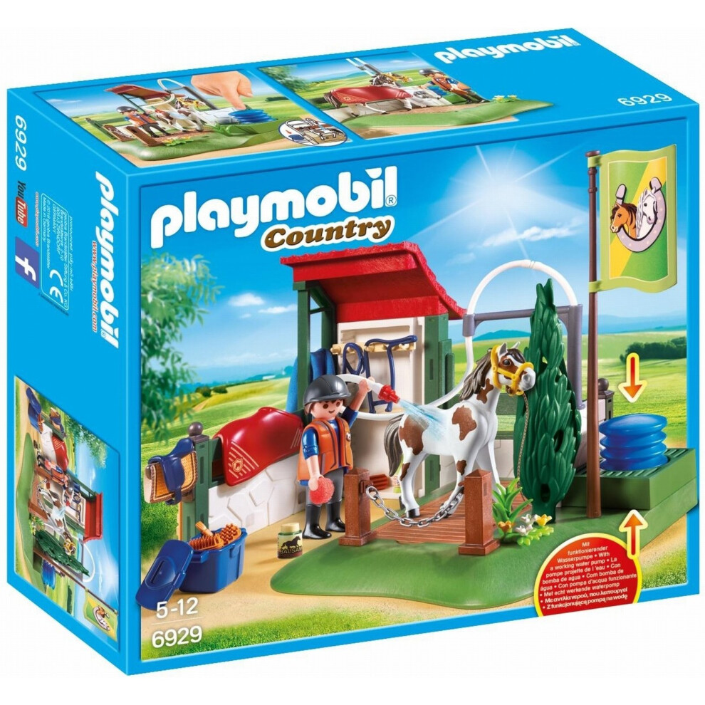 Playmobil 6929 Country Horse Grooming Station with Functional Water Pump