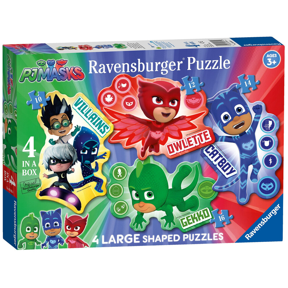 Ravensburger PJ Masks 4 Large Shaped Jigsaw Puzzles (10,12,14,16pc)