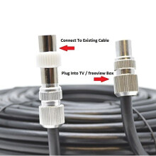Sky Satellites 15 m Fully Assembled Digital TV Aerial Cable Extension Kit with Male - Male Connections - Black (15 Meter, Black)