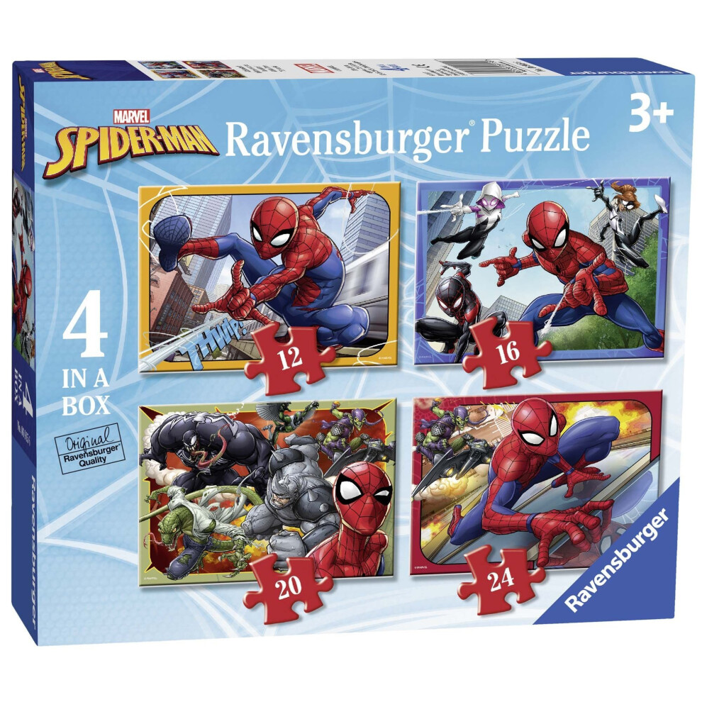 Ravensburger Marvel Spider-Man 4 in Box (12, 16, 20, 24Pc) Jigsaw Puzzles