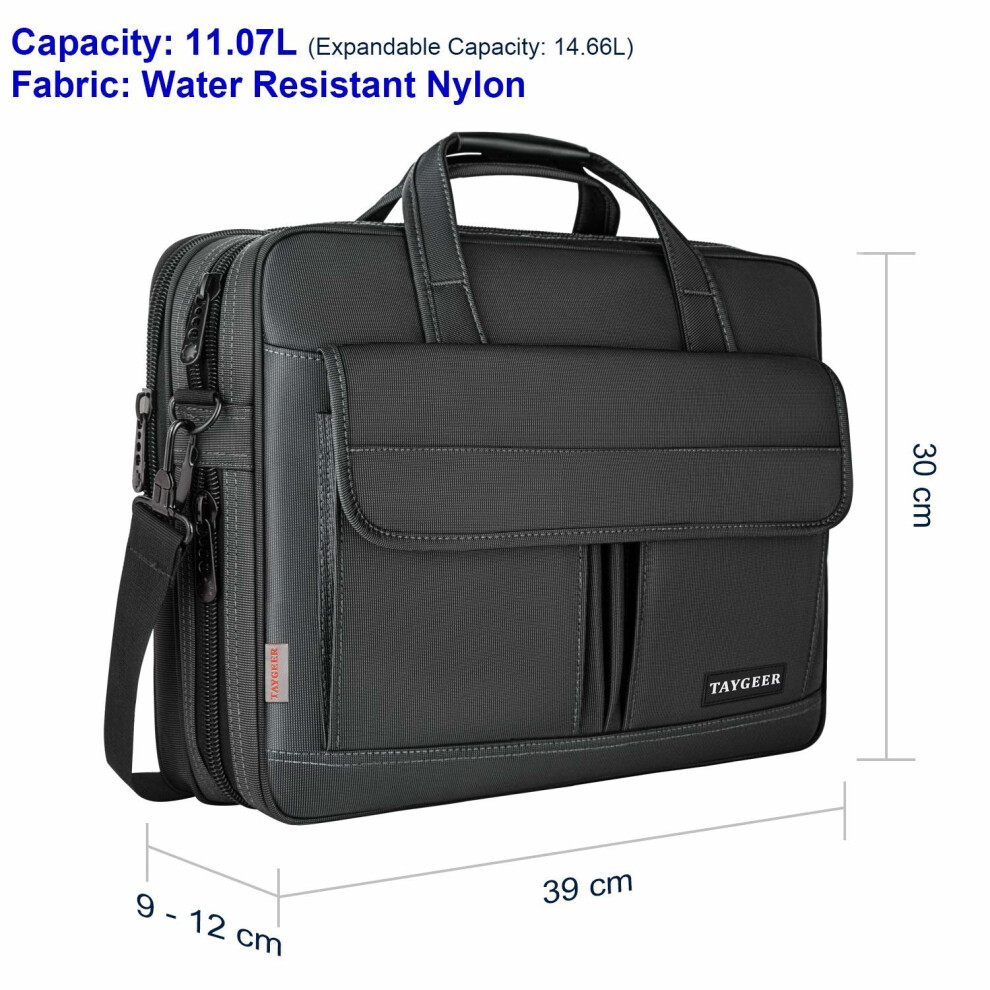 Laptop Bag 15.6 Inch Water Resistant Briefcase 15inch Expandable Messenger Shoulder Bag with Strap Taygeer Carry On Handle Case for. on OnBuy