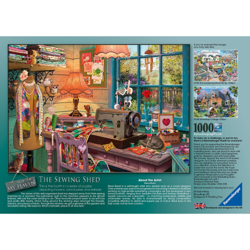 Ravensburger Ravensburger My Haven No 4. The Sewing Shed 1000pc Jigsaw Puzzle 2